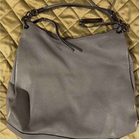 Vince Camuto Gray Leather Hobo with Chain Strap - Picture 4 of 9